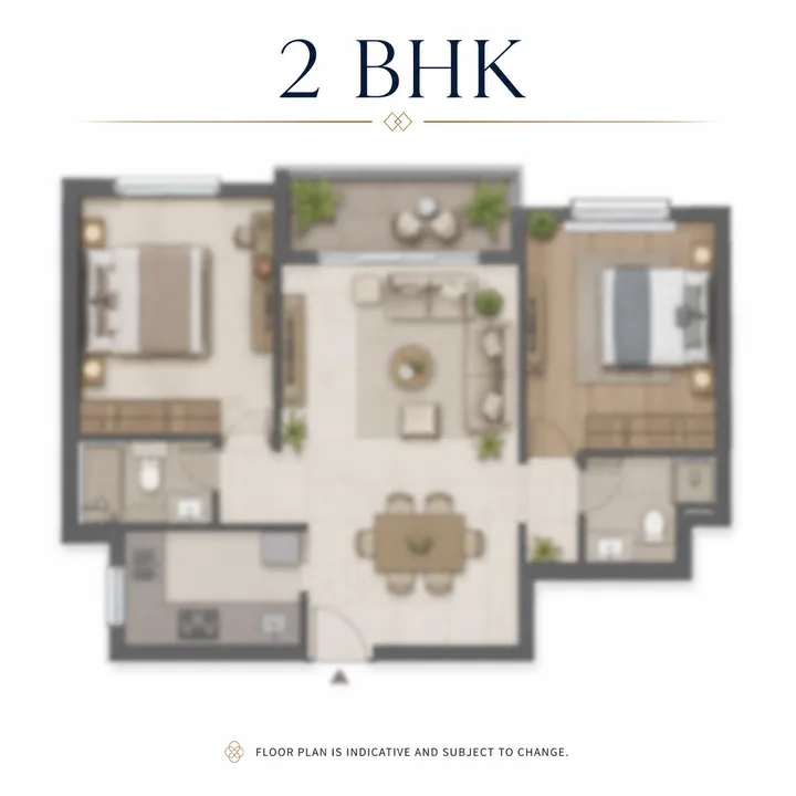 Prestige Hennur 2 BHK floor plan layout Prestige Hennur 2 BHK floor plan layout